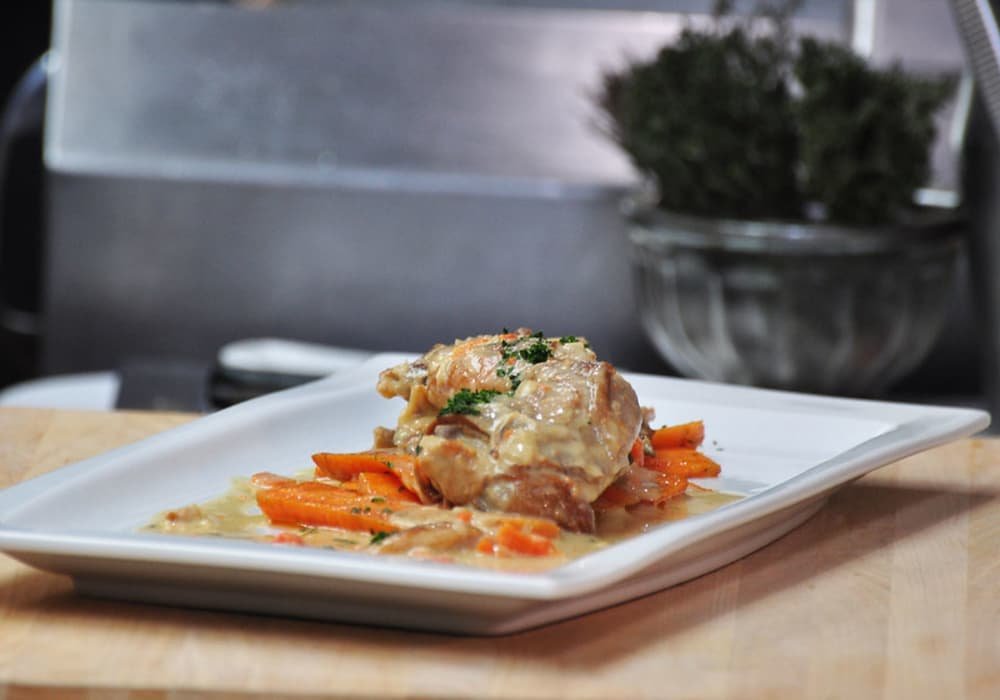 Lapin a la moutarde (rabbit with mustard) French cuisine