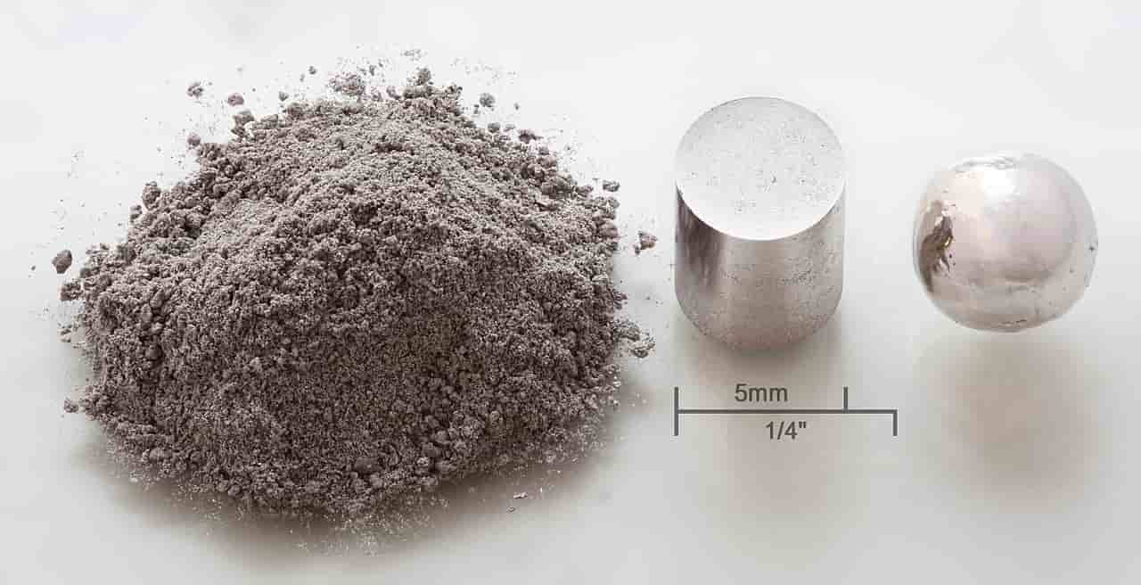 Rhodium powder pressed