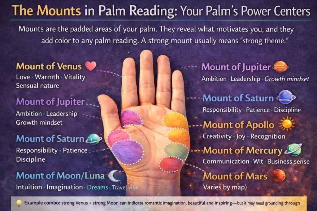 Mounts padded palm reading